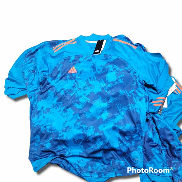 adidas Condivo 20 PrimeBlue Soccer Football Futbol Jersey Blue Orange FI4220 mls - Picture 5 of 13
